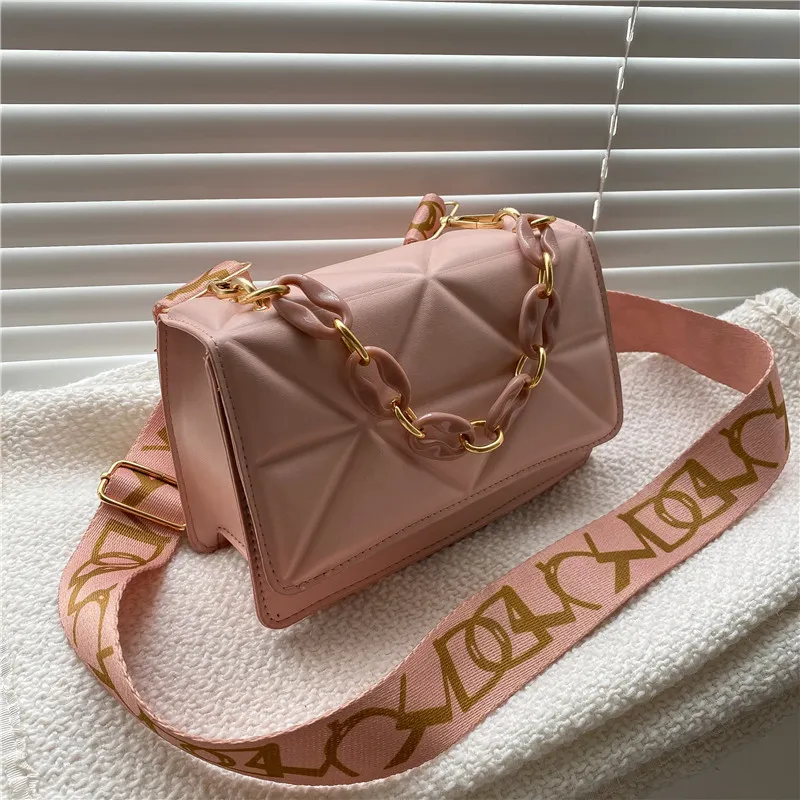 Borsa a mano con tracolla larga, tracolla a catena spessa, piccola borsa alla moda, nuova personalità retrò, spedizione gratuita 2025_voghion.com