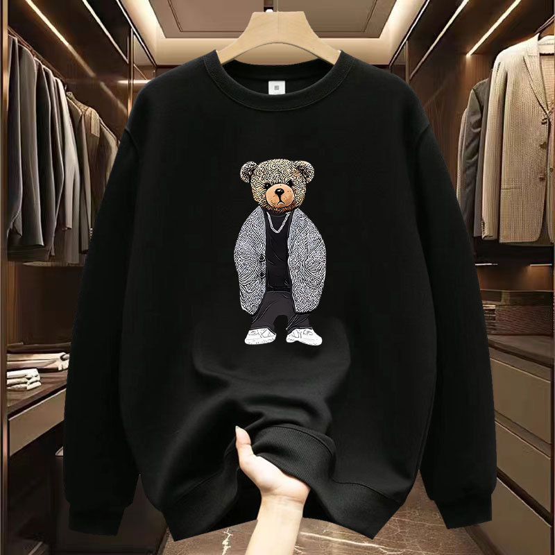 Vêtements pour hommes High Street Sweat-shirt à manches longues imprimé printemps col rond épais veste décontractée