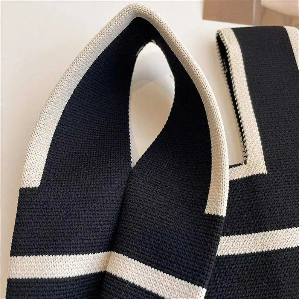 1 cintura per lo shopping riutilizzabile per il tempo libero borsa lavorata a maglia Y241106_voghion.com