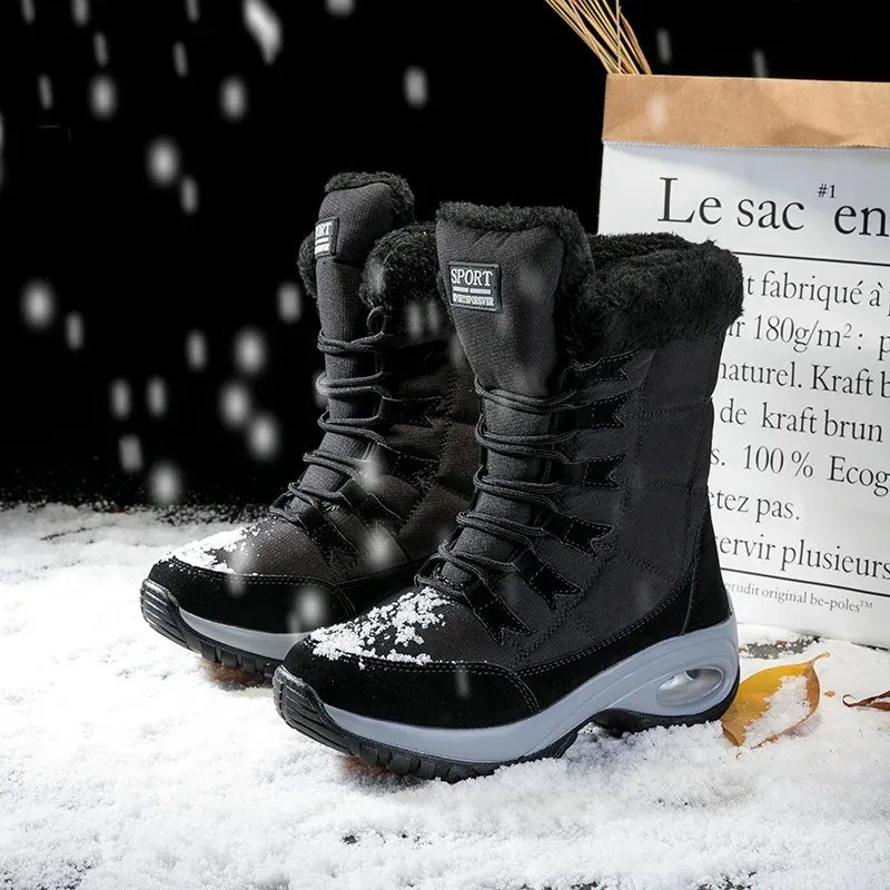 Winterkwaliteit voor dames, warm houden, halfhoge waterdichte sneeuwschoenen voor dames, comfortabele damesschoenen met hoge dijen_voghion.com