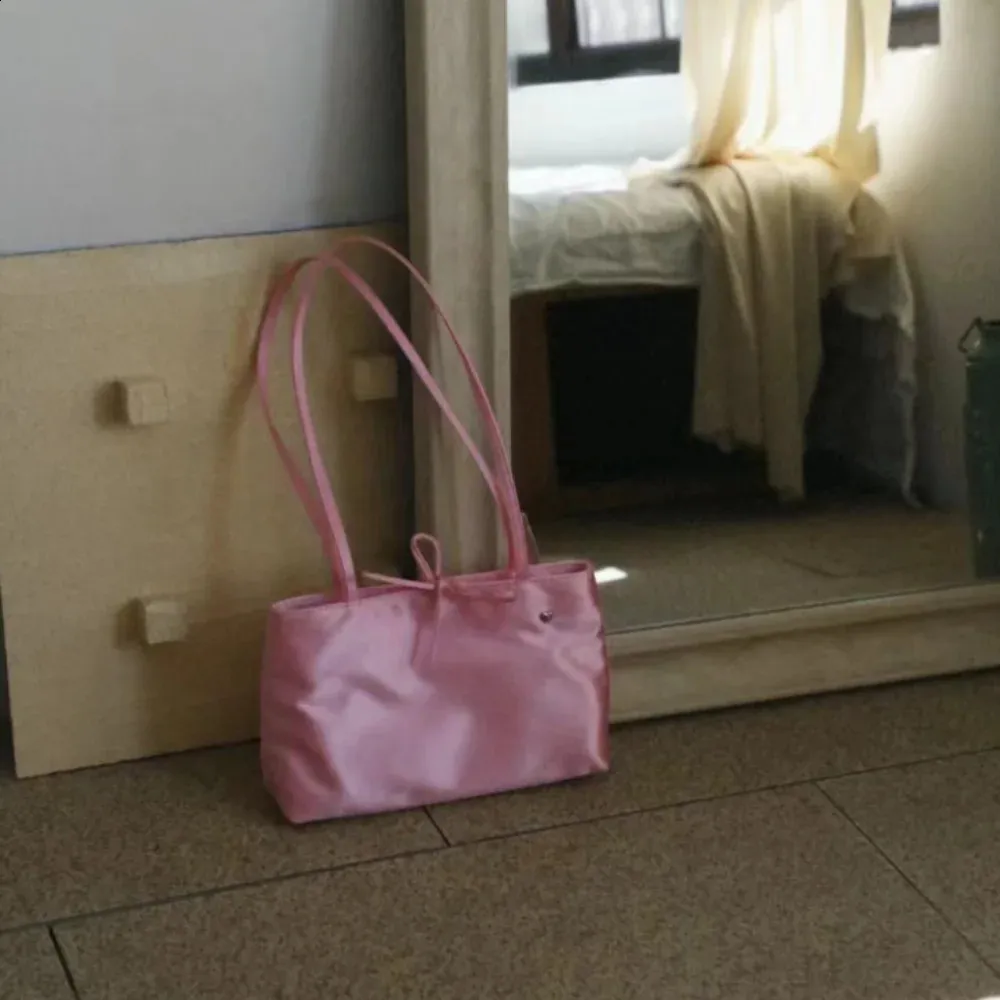 Einfarbige Vintage Satin Handtasche Lässige Stoff Bowknot Elegante Damen Umhängetasche 240902_voghion.com