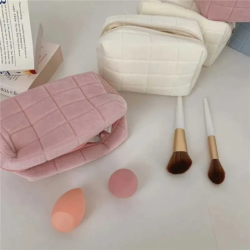 Kosmetiktasche aus massivem Fell, große Damen-Organizer mit Reißverschluss, Handtasche, Schreibwaren, Bleistiftbox, Reise-Make-up-Stanze_voghion.com