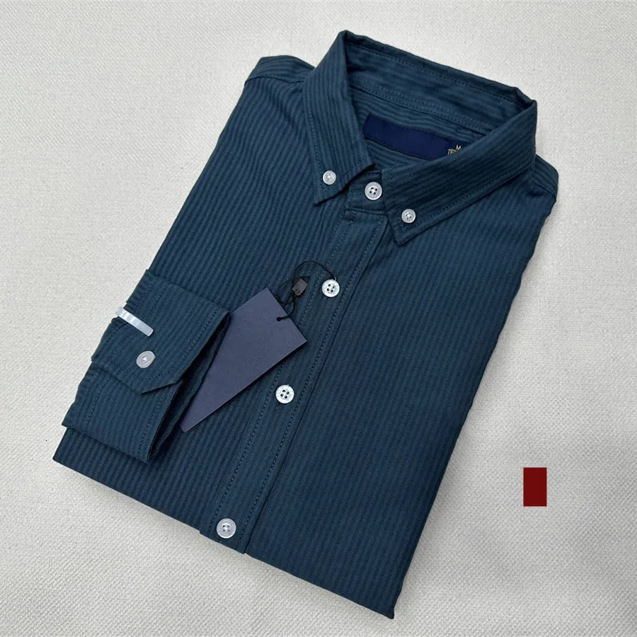 Men Casual Shirts stripe spring and autumn quality business dress shirt fashion classic shirts mens oxford fabric_voghion.com