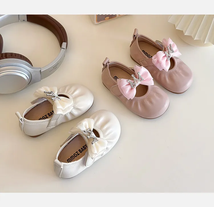 Girls Flats 2025 Fashion Infant Bow Little Kids Soft Sole Pleated Casual Shoes Cutefeet for Toddler Party Wedding Sizes_desvips.com