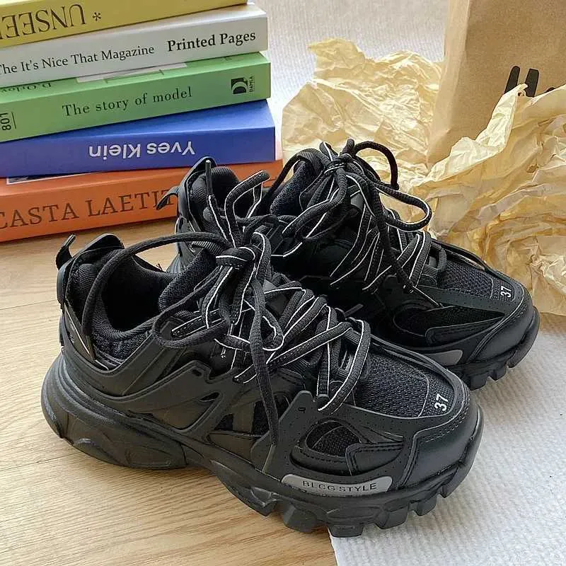 Size 41 42 Womens Casual Sports Men Stylish Brand Design Ladies Chunky Sneakers Thick Sole Tennis Shoes 43 44 Big_voghion.com