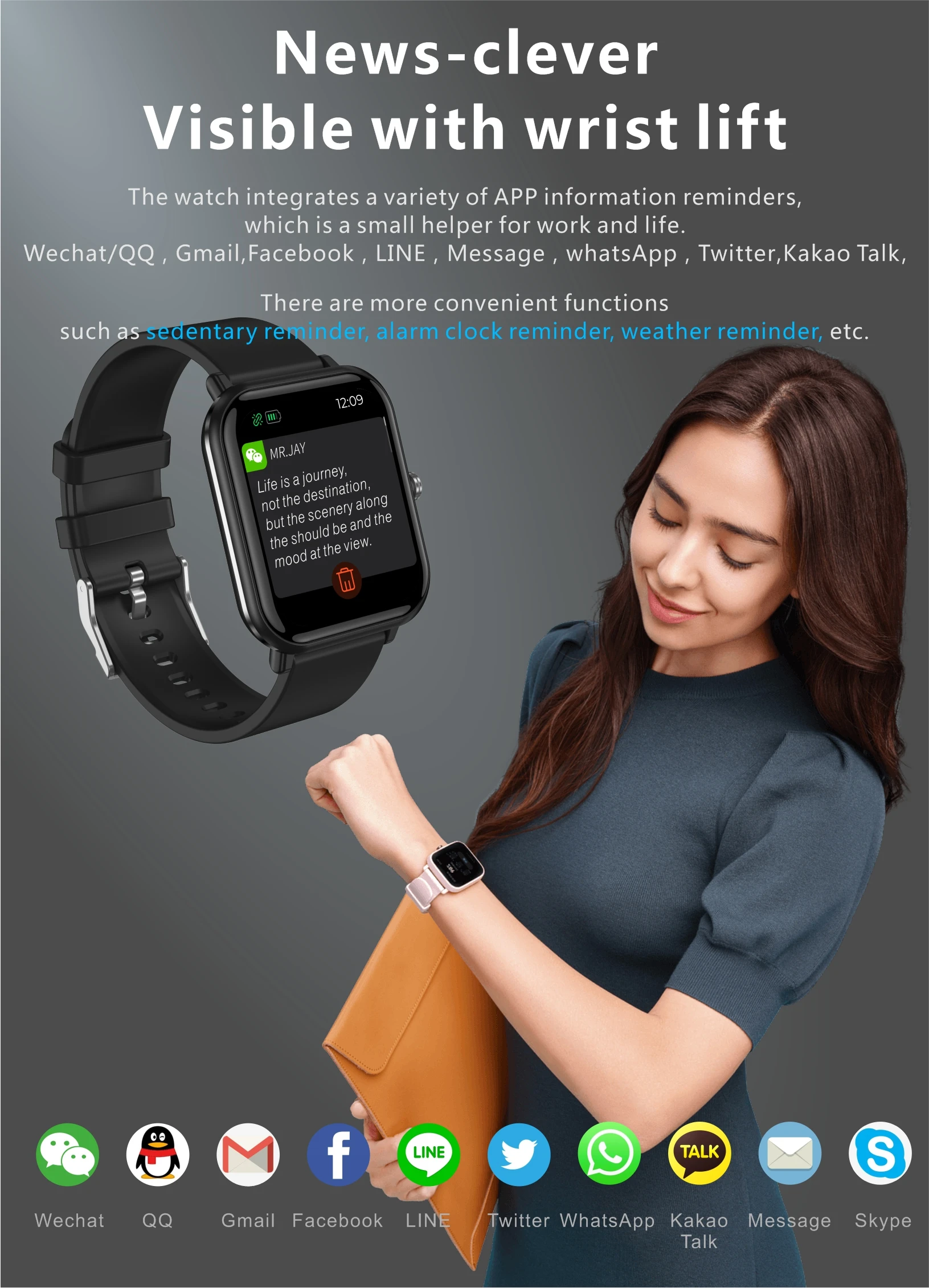 SmartWatch, Fitness Tracker with 24 Sports Modes, Monitor Step Calorie Counter, 1.7" Touch screen Smartwatch Fitness Watch for Android iPhone_voghion.com