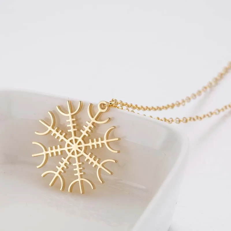 Colliers pendentifs Collier chaîne pour femmes en acier inoxydable Mode Flocon de neige Or rose Cadeaux BijouxPendentif_voghion.com