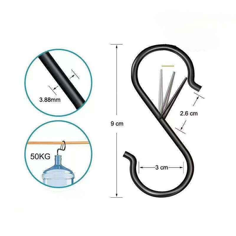 [Winddicht Fett] S-förmigen Haken Feder Schnalle Pole Tasche Zubehör Haushalt Küche Bad Schlafsaal Lagerung_voghion.com
