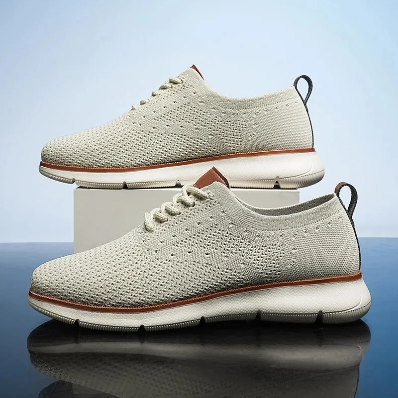 Herenschoenen in maat 39-48, casual Oxfords, gebreid, lichtgewicht en ademend, geschikt voor autorijden en woon-werkverkeer._voghion.com