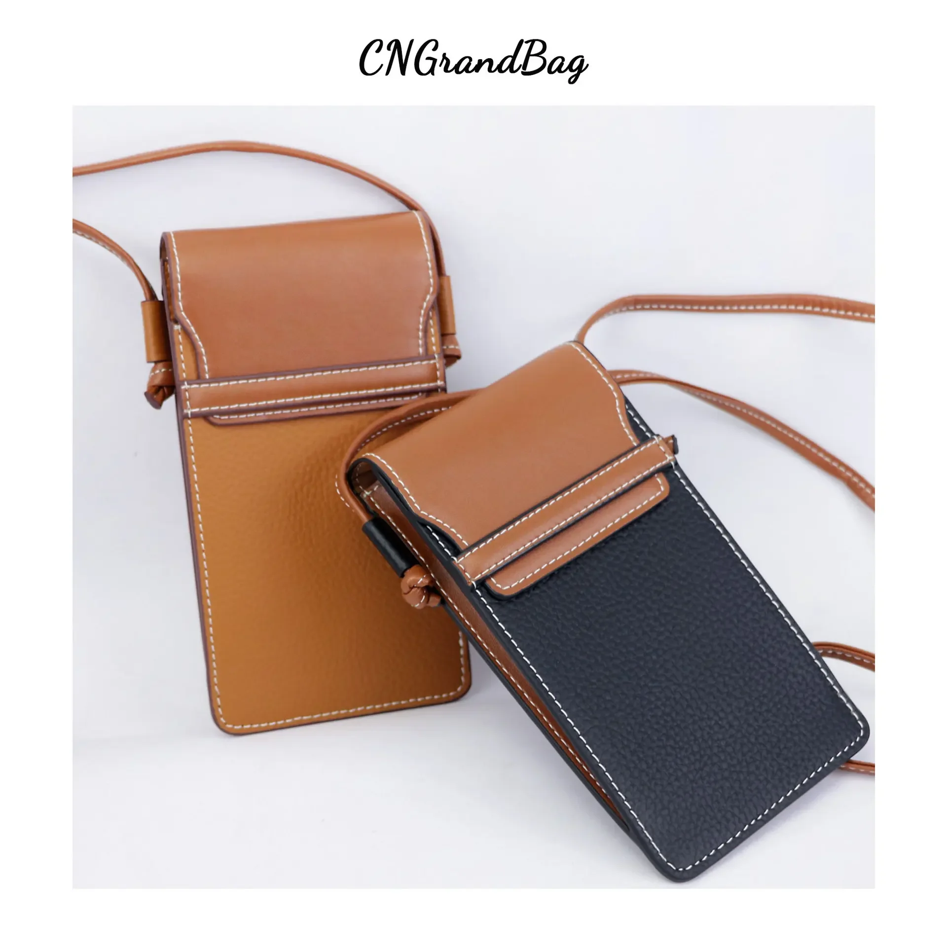 Layer Kohud Lodret Crossbody Skuldertaske Multifunktions Dame Fashionable Møntpung_voghion.com