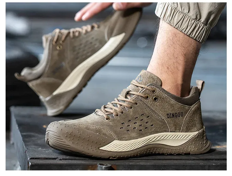 Chaussures de sécurité anti-crevaison pour homme, protection contre les chocs et les impacts, bout en acier, pour le travail industriel, 250402_voghion.com