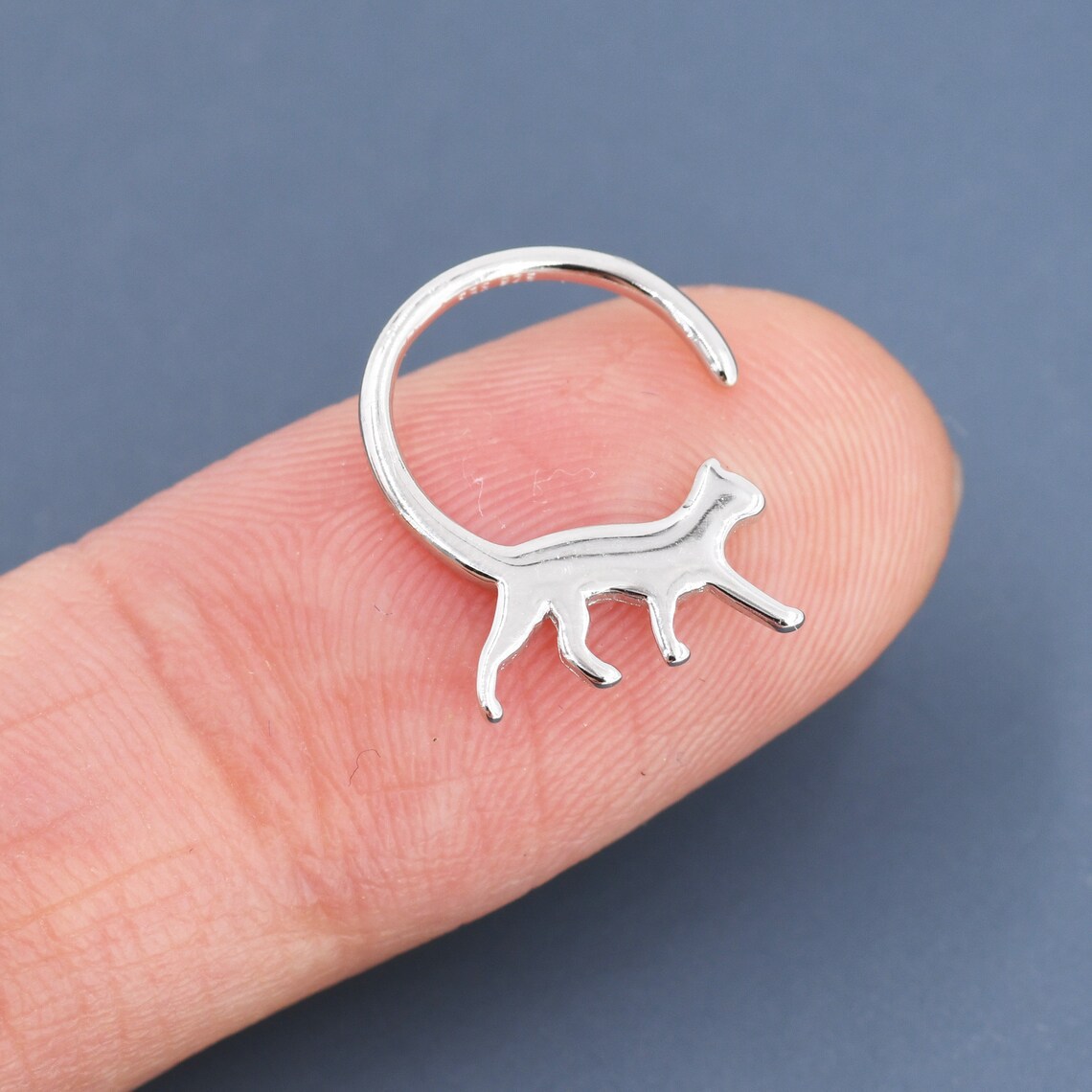 Mini-Katzen-Creolen in Silber oder Gold_voghion.com