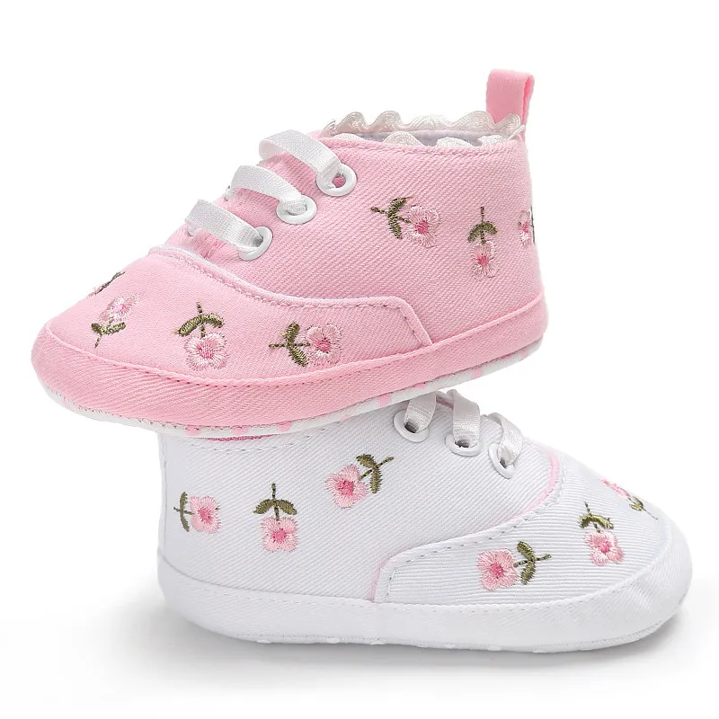 Little Toddler Baby Infant Kid Girl Embroidery wer Soft Sole Crib Princess First Walkers Cutefeet Causal Canvas Shoes_voghion.com