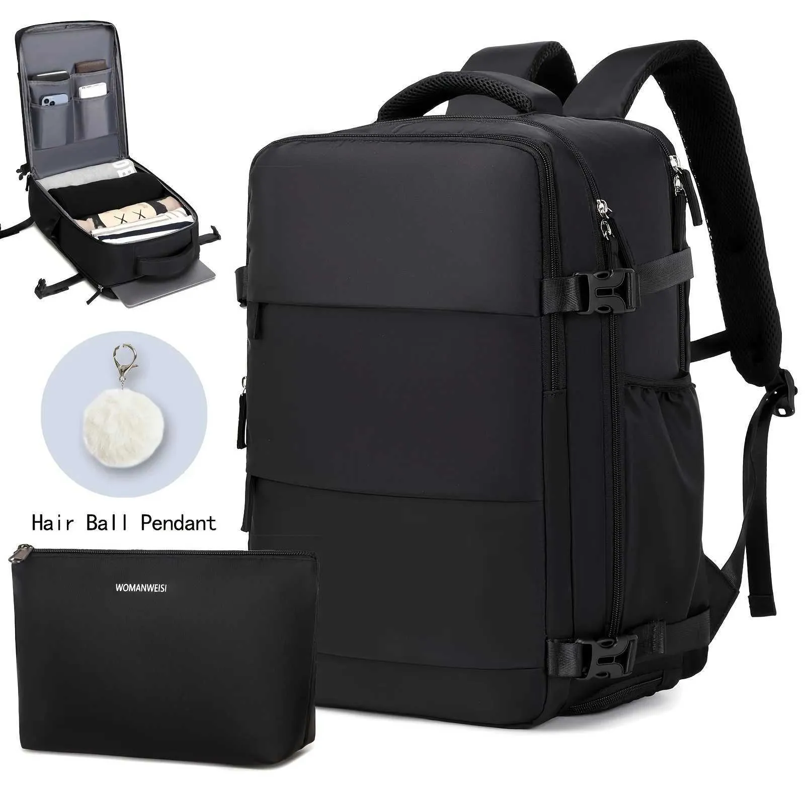 Sac à dos de grande capacité avec compartiment à chaussures en Dacron, sac à dos léger pour ordinateur portable avec port de chargement, mode voyage_voghion.com