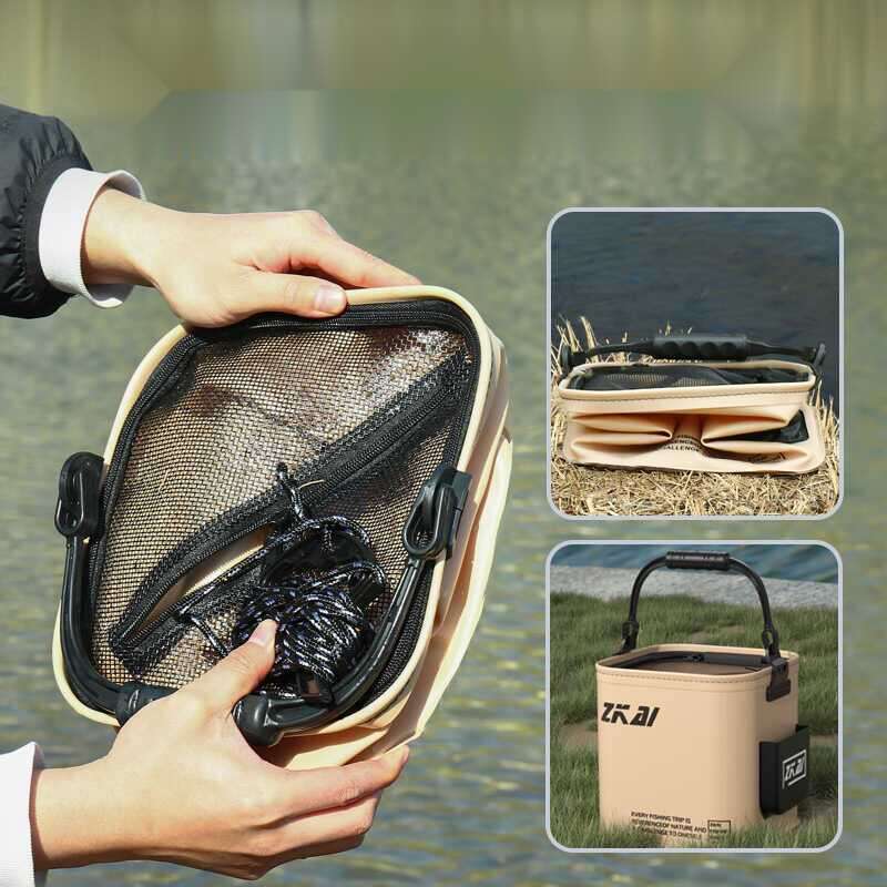 Portable Foldable Luya Wild Fishing Protective Small Handheld Bucket Equipment_voghion.com