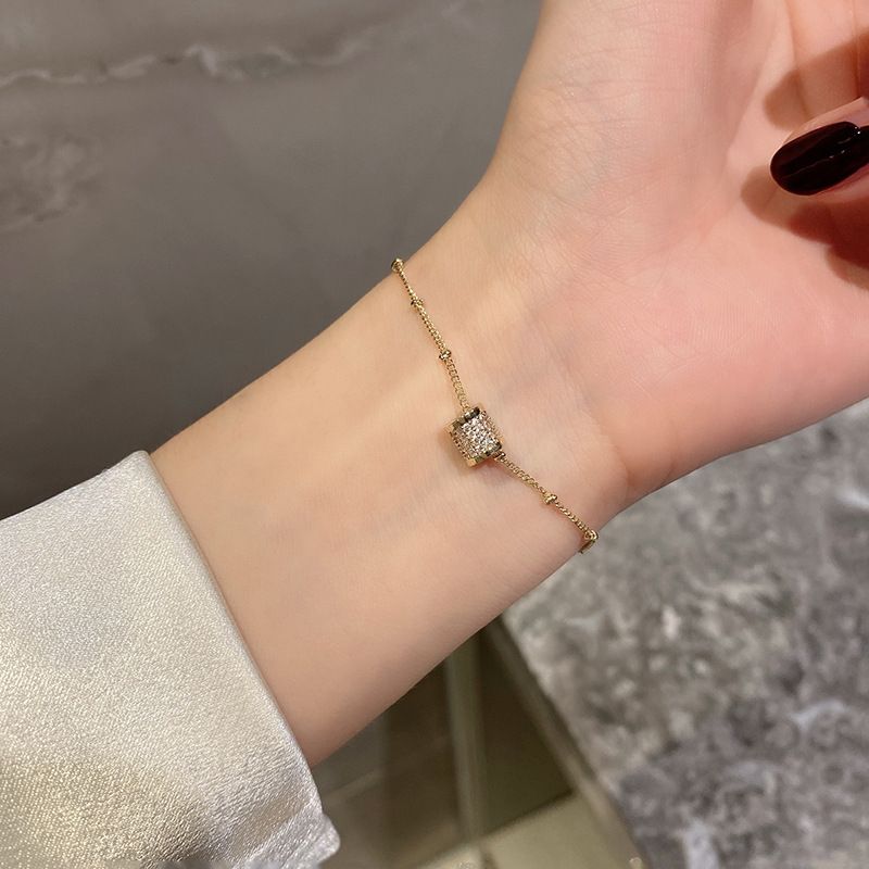 Elegant Simple Classic Style Geometric Titanium Steel Inlay Zircon Bracelets 1 Piece_voghion.com