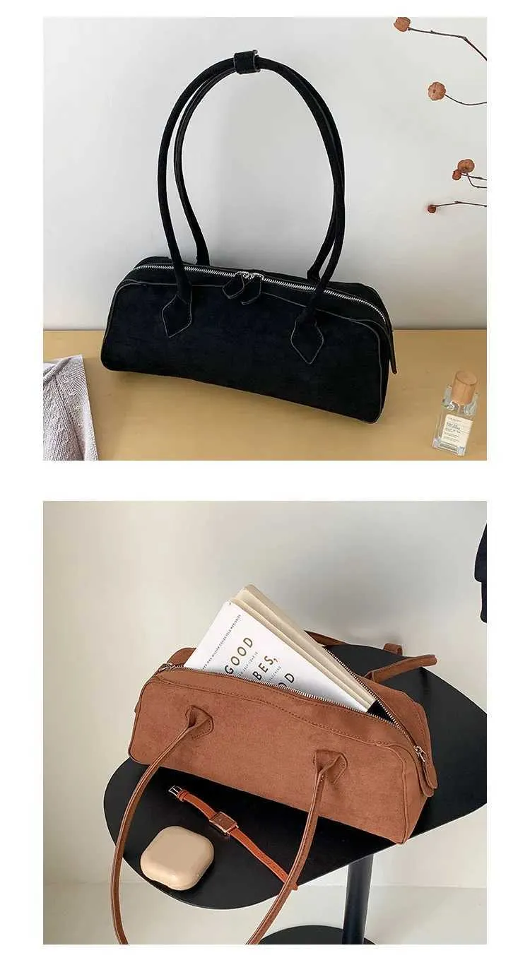 Suede Shoulder Bag For Women Large Capacity Versatile Handbag_voghion.com