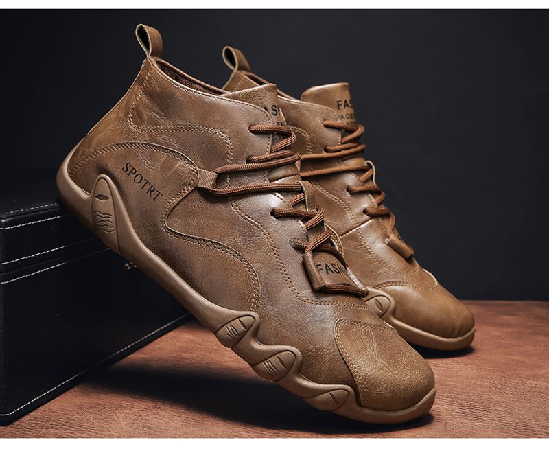 Herren Leder Retro Wanderschuhe Für Outdoor Und Freizeit_voghion.com