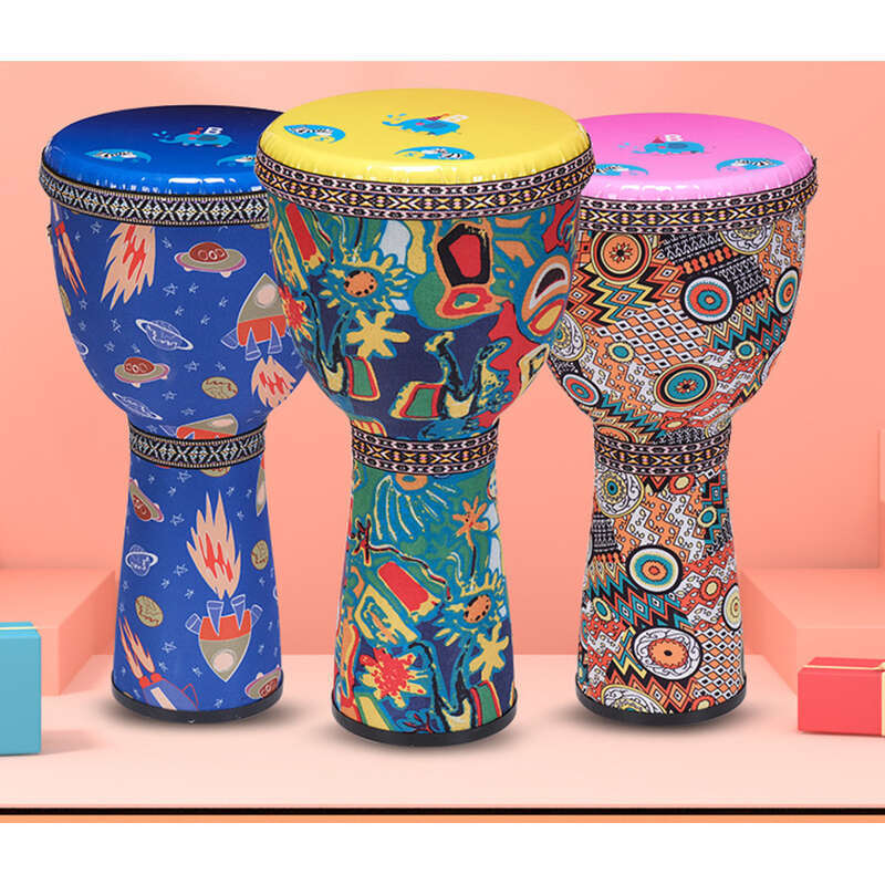 Drum 8-inch Kindergarten Children's Ultra Lightweight PVC Sheepskin Fabric Hand Drum 10 Inches_voghion.com
