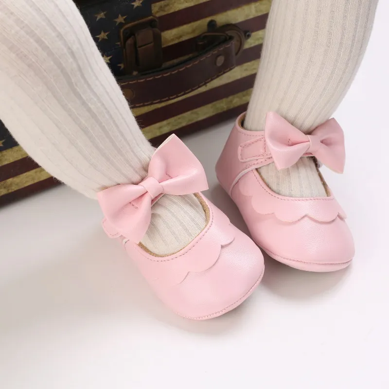 Scarpe per neonati con fiocco e suola morbida, per culla, per bambine, principesse, Littlesprouts_voghion.com
