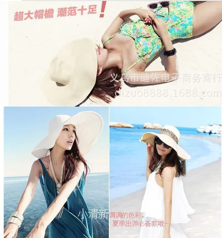 Cappello di paglia a tesa larga per donna ideale per la spiaggia_voghion.com