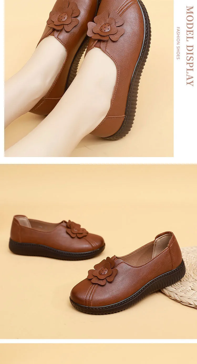 2022 Retro Loafers Frauen Wohnungen Slip auf Frau Frühling Herbst Flach Weiche Mama Casual Schuhe Schwarz_voghion.com