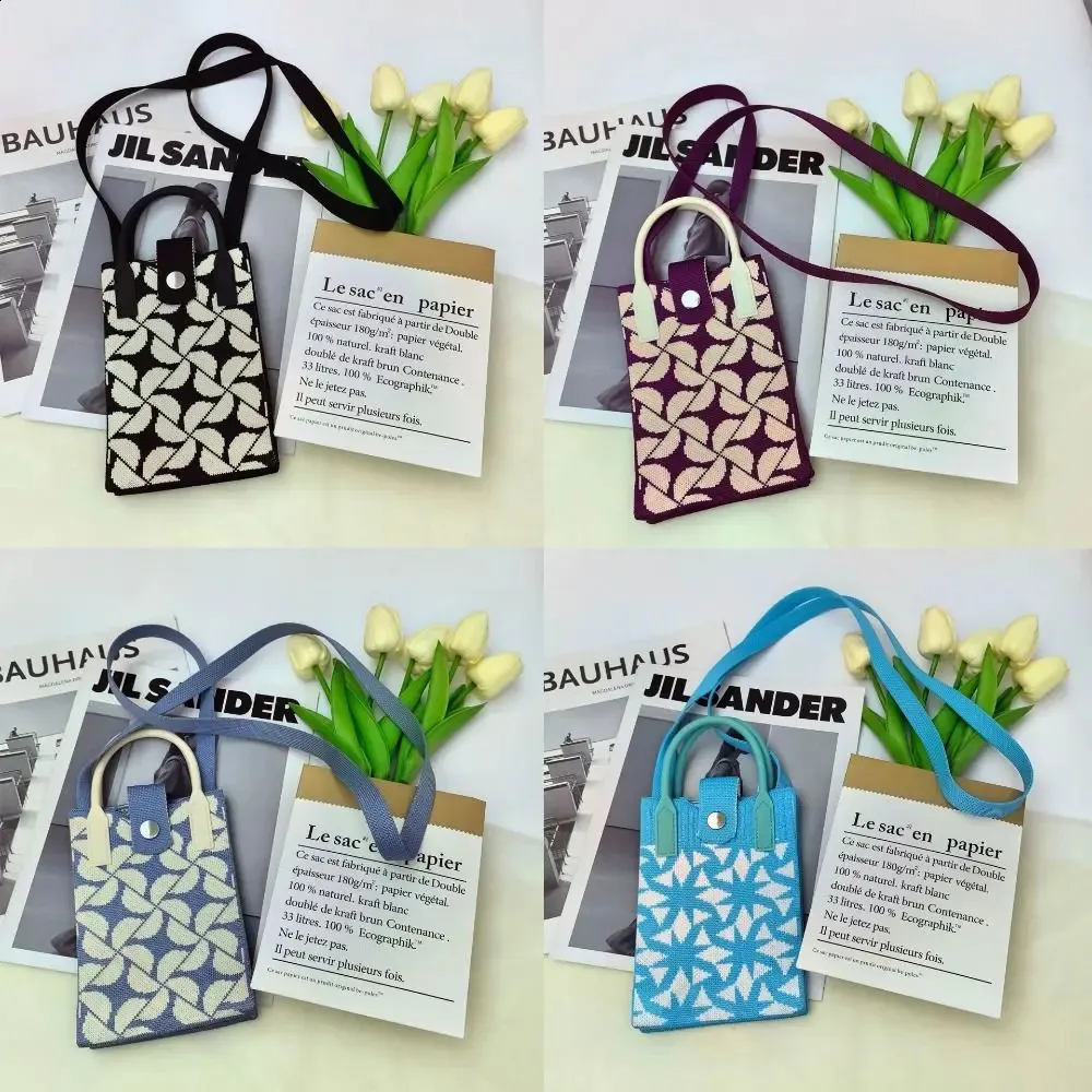 Mini-Schultertasche, süße Handy-Studenten-Umhängetasche, gestrickte Handtasche, Schlüsselhalter, Lippenstift-Tasche 240725_voghion.com