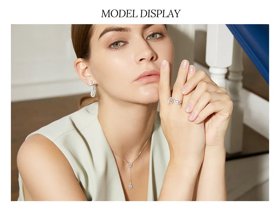 Collana con ciondolo di design per donna in rame placcato oro con set di zirconi AAA, goccia d'acqua, gioielli per feste di nozze, spedizione gratuita_voghion.com