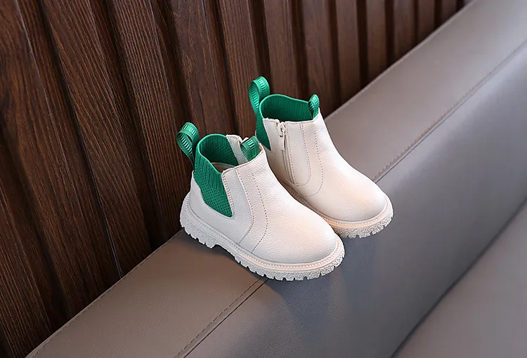 Kleinkind Winter Neue Kinder Dicke Warme Seite Zipper PU Leder Wasserdicht Kinder Schnee Stiefel Littlesprouts Jungen_voghion.com