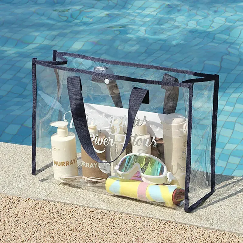 Clear Pvc Beach Bag Versatile Women Tote Shoulder Bag Waterproof_voghion.com
