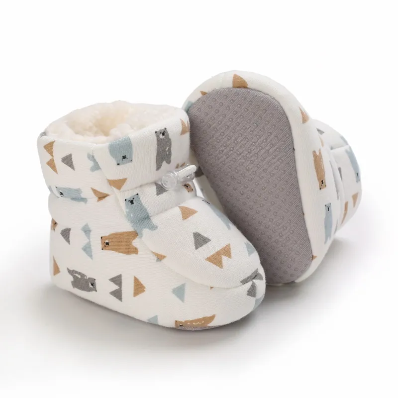 Bebê antiderrapante recém-nascido criança sapatos inverno infantil enfant algodão neve multicolorido desenho animado pequeno cutefeet crianças botas 0-18_voghion.com