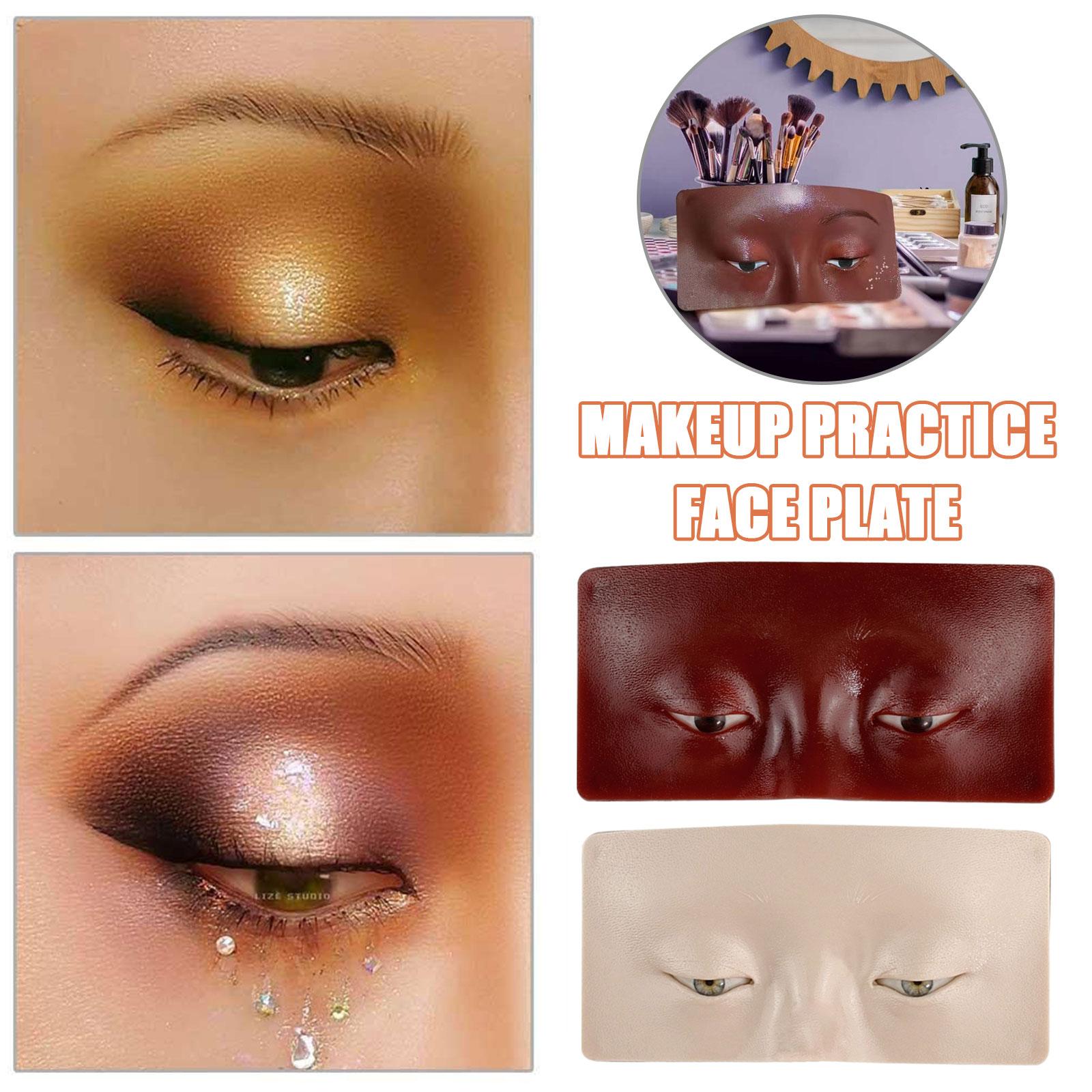 Nieuwe donkere toon herbruikbare make-up oefenbord pad huid oog gezicht oplossing make-up mannequin siliconen voor trainingsbenodigdheden_voghion.com