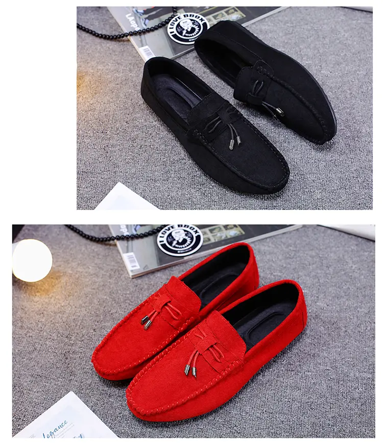 Men Suede Low Top Loafers Slip On Lazy Shoes Soft Sole Comfortable Driving Casual Peas Shoes Daily Wear_voghion.com