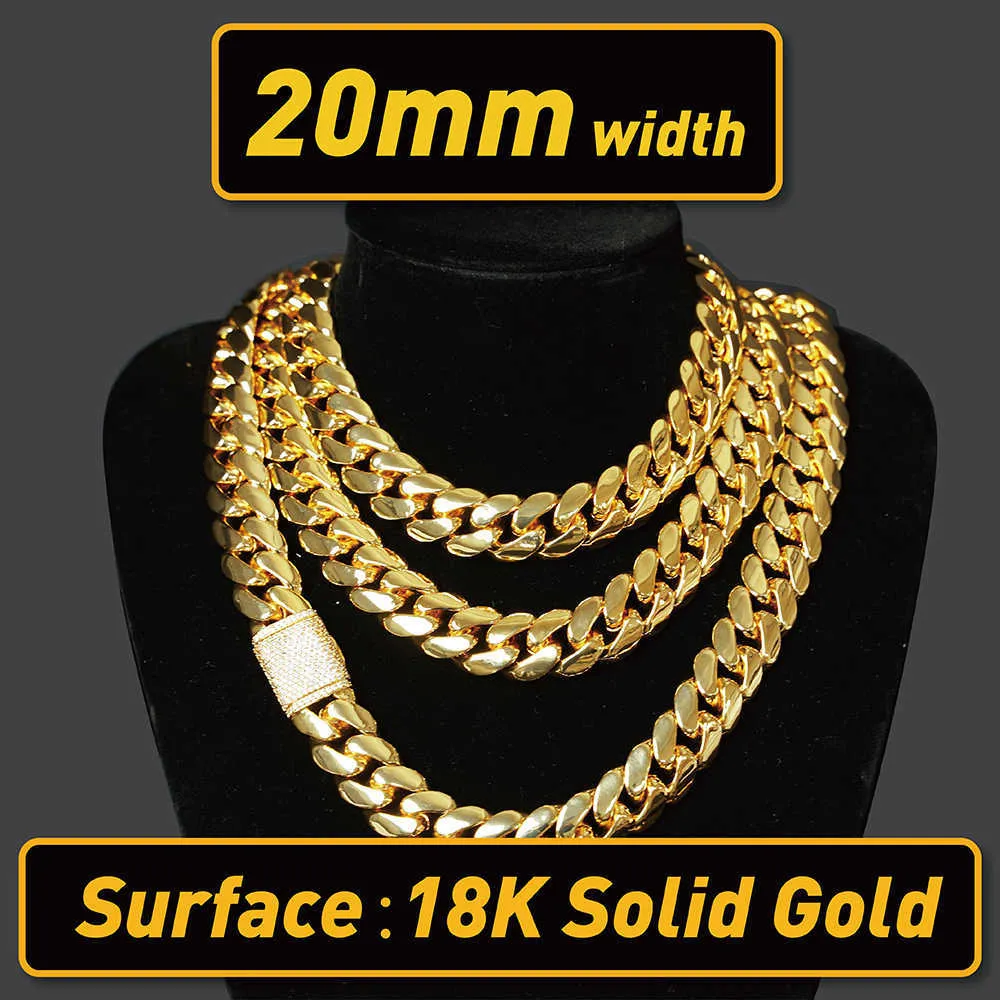 Gargantilla con eslabones personalizados, collar de cadena cubana Miami de oro de 20 mm_voghion.com