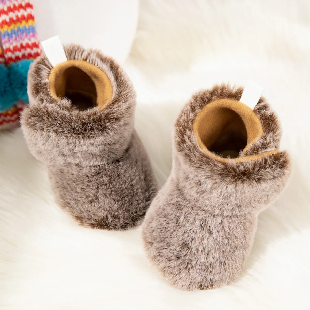 Babyschuhe für Neugeborene, Jungen und Mädchen, rutschfeste, weiche Sohle, Krippenschuhe, Cutefeet, Kleinkind, Plüsch, Flusen, warm, für den Winter, Prewalker_voghion.com