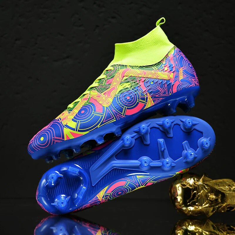 Sapatos de futebol ao ar livre Tênis masculinos Botas de futebol Adolescentes Adultos Crianças Chuteiras Antiderrapantes Ultraleve Unissex Turf Futsal_voghion.com