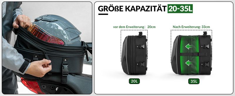 ROCKBROS Heck Motorrad Sitztasche Wasserdicht Mit Regenschutz Rucksack_voghion.com
