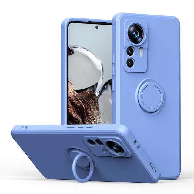 Für Xiaomi Mi 14 13 13T 12 12T 11 10 Lite Pro Ultra Fall Flüssiges Silikon Matt Ringhalter Ständer Abdeckung Soft Shell_voghion.com