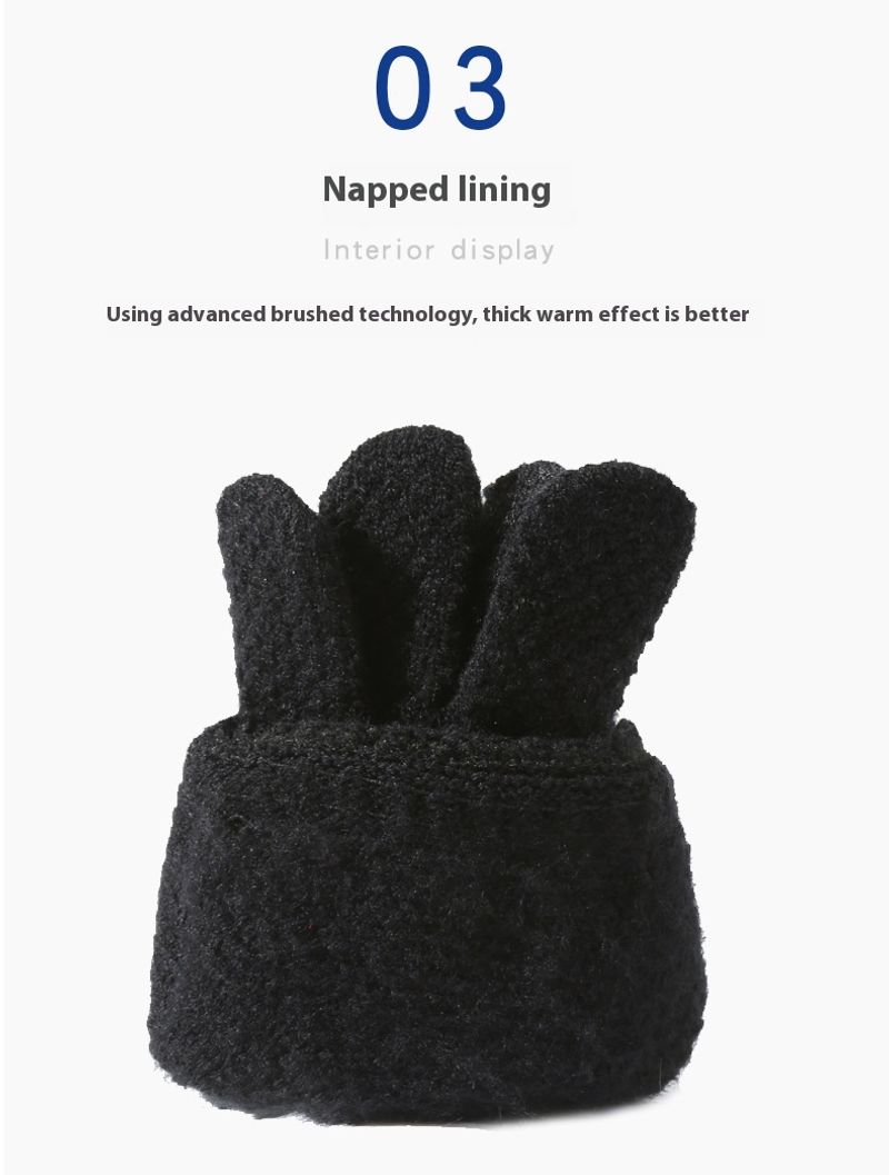 Gestrickte Handschuhe für Herren-Fahrradhandschuhe mit Plüsch und dicker Isolierung, winddichter Touchscreen im Winter, Strickhandschuhe_voghion.com