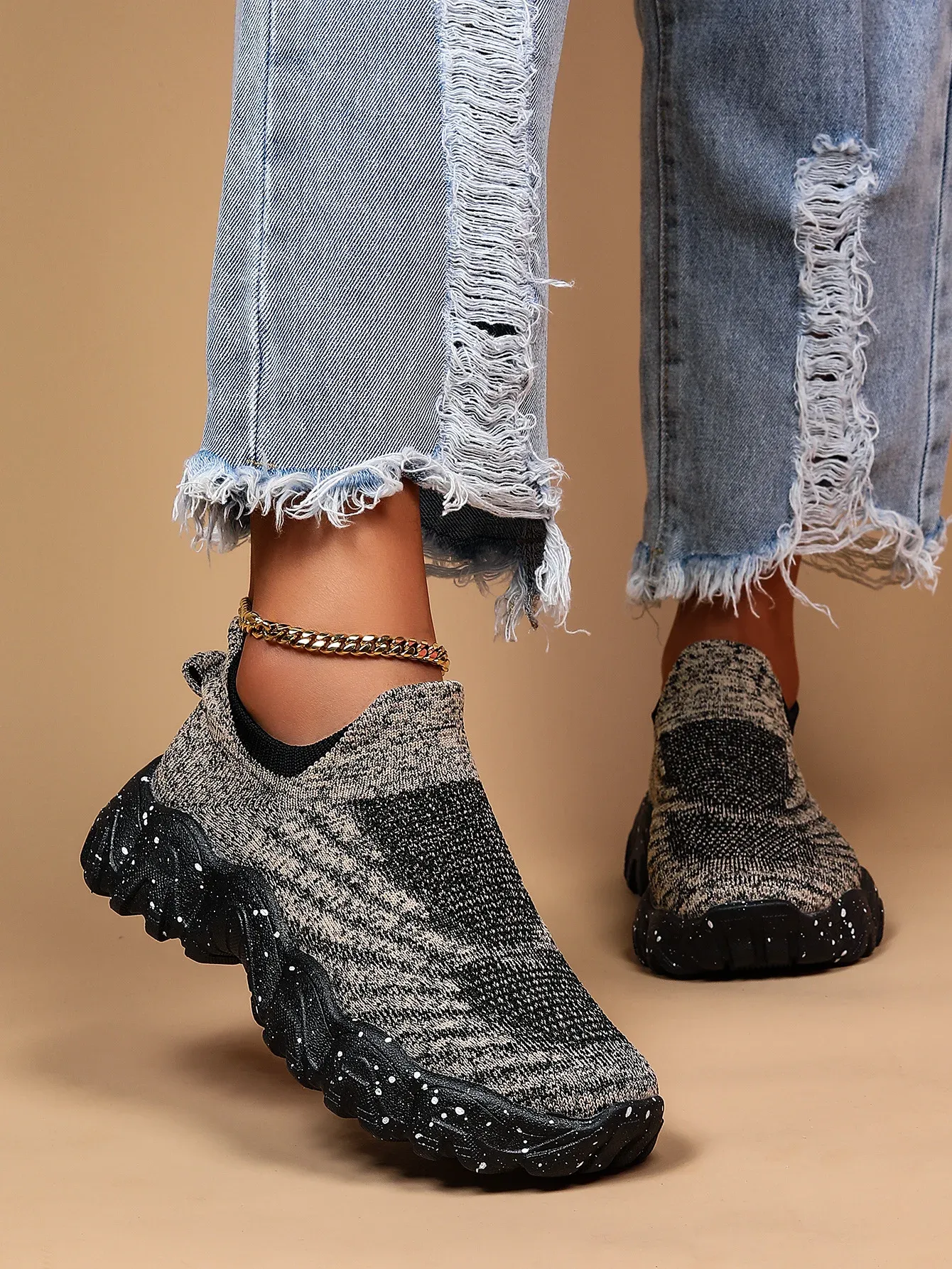 Scarpe da donna grandi dimensioni in rete traspirante Fly Weaving Platform Sole Sport Sneakers Baskets Femme Casual Slip on ato_voghion.com