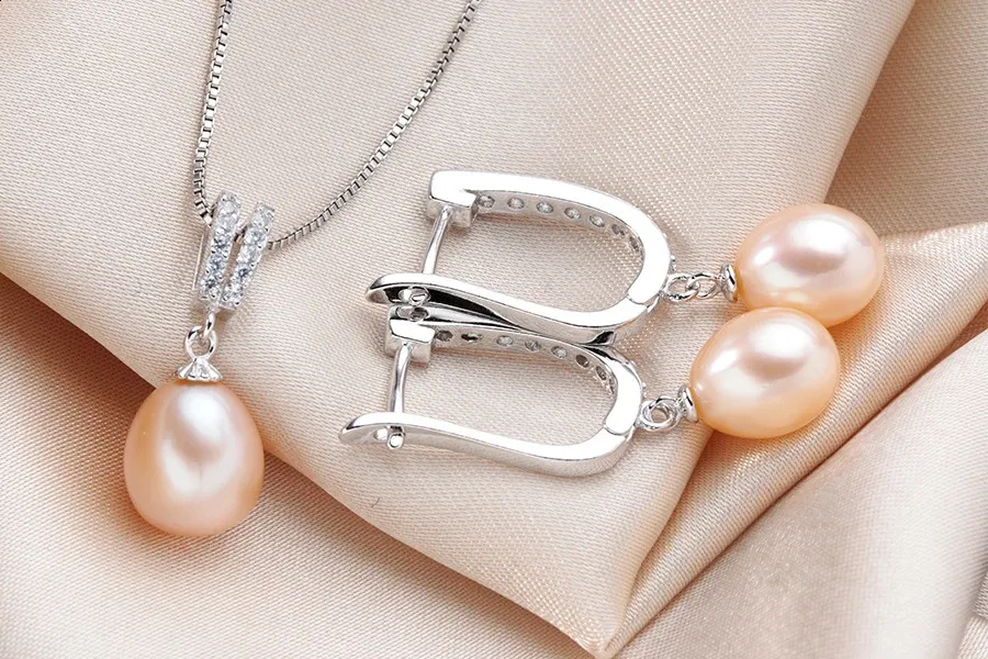 Γυναικεία σκουλαρίκια Dainashi 4 χρωμάτων Arrival Sterling Sier με φυσικό μαργαριτάρι γλυκού νερού, σετ κοσμημάτων 89mm 240119_voghion.com