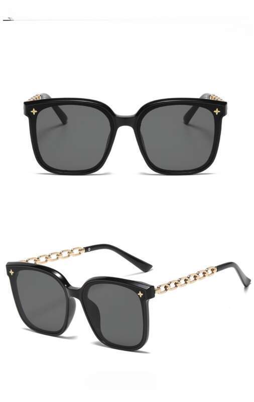 Lunettes de soleil haut de gamme d'été 2025, protection UV, branches métalliques, chapeau de soleil fin pour femmes, visage rond_voghion.com