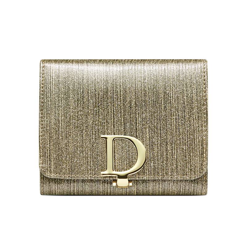 Women's Bags New D Buckle Genuine Leather Women's Wallet, Short Cowhide Tri Fold Handheld Money Clip/coin Holder._voghion.com