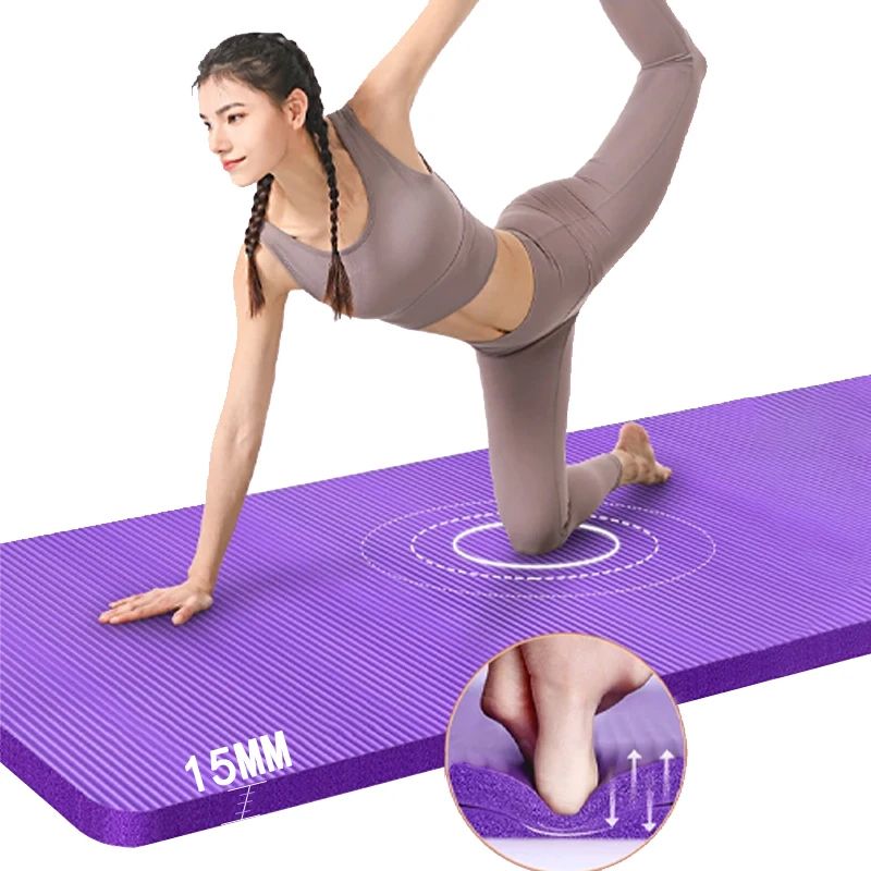 Tapis de yoga antidérapant haute densité 15 mm/20 mm d'épaisseur pour sports à domicile, Pilates, exercices, gymnastique_voghion.com