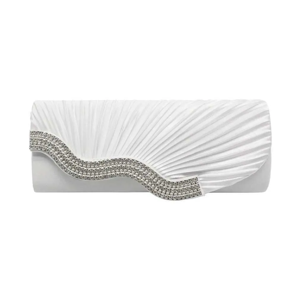 Modische, glänzende Abend-Clutch, geeignet für Hochzeiten, Partys und Bankette, Damen-Geldbörse mit Kristallen, lange Kette, Dia_voghion.com