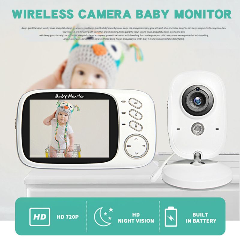 HD 720P Wireless Baby Monitor - Two-Way Audio, Night Vision, Temp Monitoring, Rechargeable_voghion.com