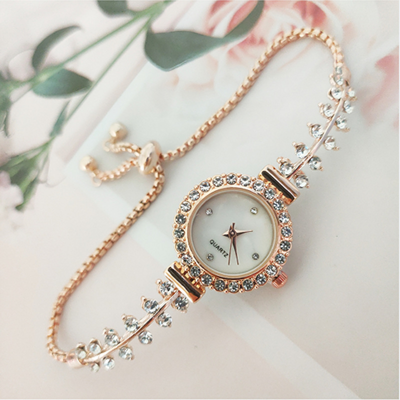 Nuevo reloj de pulsera extraíble para estudiantes de mujer de moda versión coreana con incrustaciones de diamantes de lujo y luz de nicho