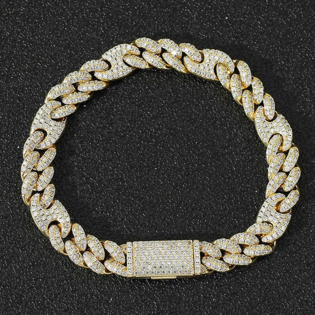 Mossan Diamond Miami 10 mm breiter Pig Nose Trend-BH mit Mikroeinlage aus Zirkonia, kubanische Kette für männliche und weibliche Rapper, Hip Hop_voghion.com