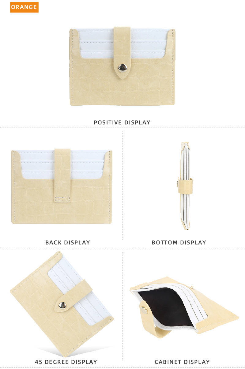 Baellerry Card Holder Women's New Crocodile Pattern Multi Card Slot Thin Buckle Card Holder Color Matching Mini Credit Card Holder_voghion.com
