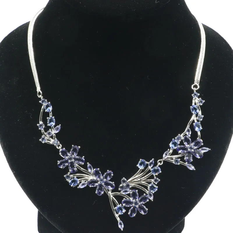 Lanțuri 24g COLIER DIN ARGINT SOLID Model floral multicolor Rodolit Granat Acvamarin Spinel Citrin Peridot_voghion.com